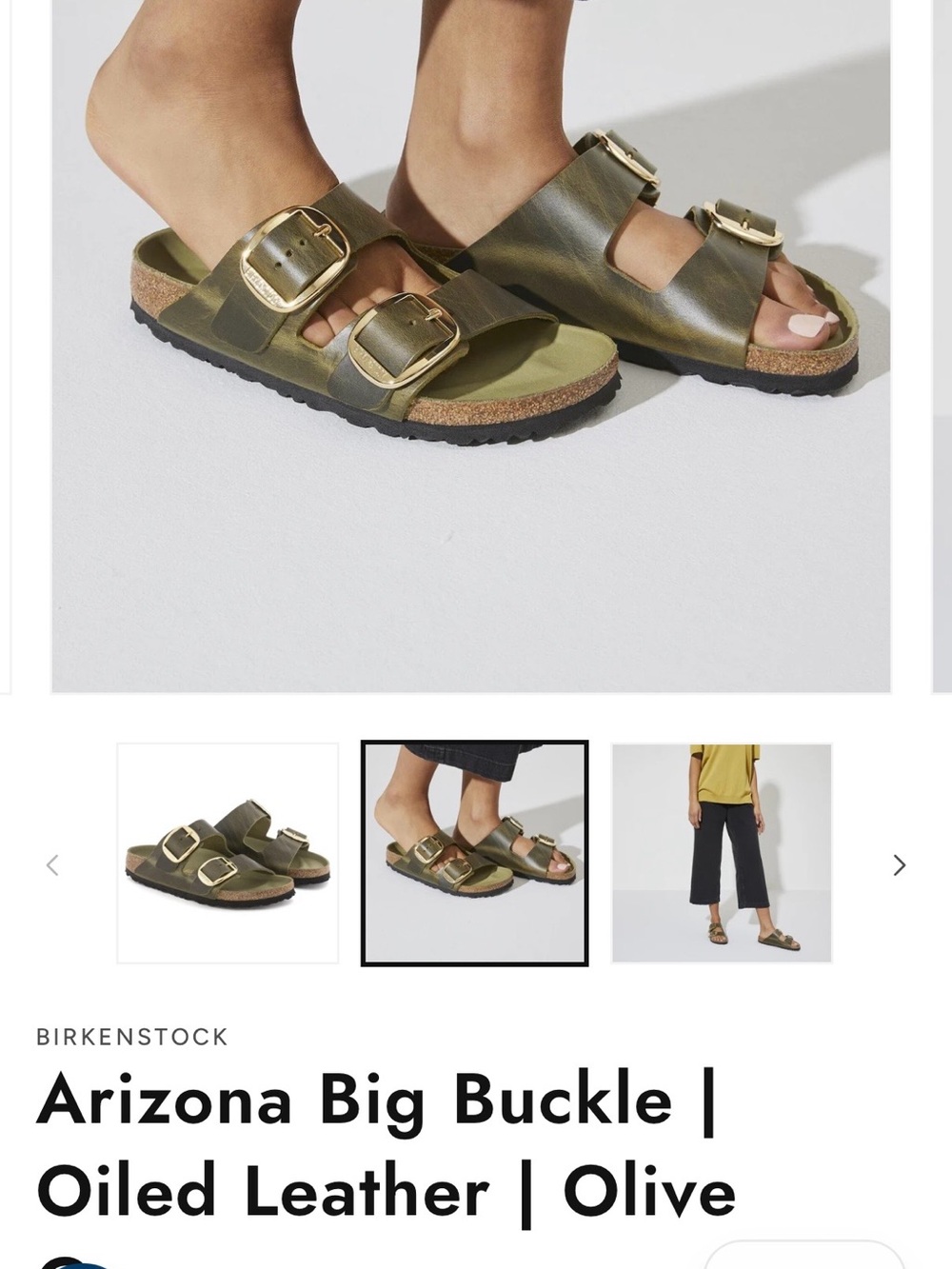 Birkenstock Big Buckle Arizona in Olive 40 N - Picture 6 of 6